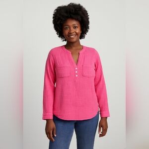 Mote Pink Gauzy Top Size Small